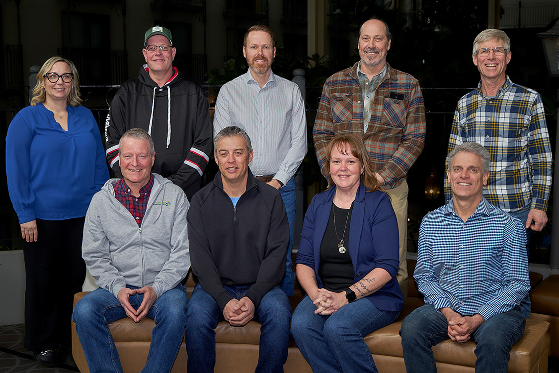 Farming Smarter's Board of Directors poses for a group photo after board elections in 2026